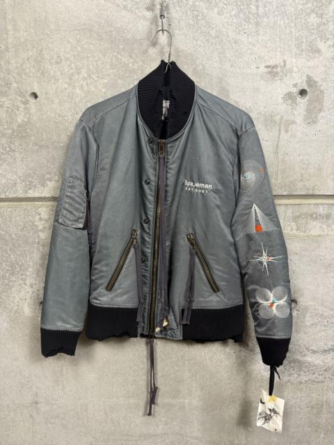 Greg Lauren Greg Lauren x NJ Collab Jacket Washed Satin Flight Jacket