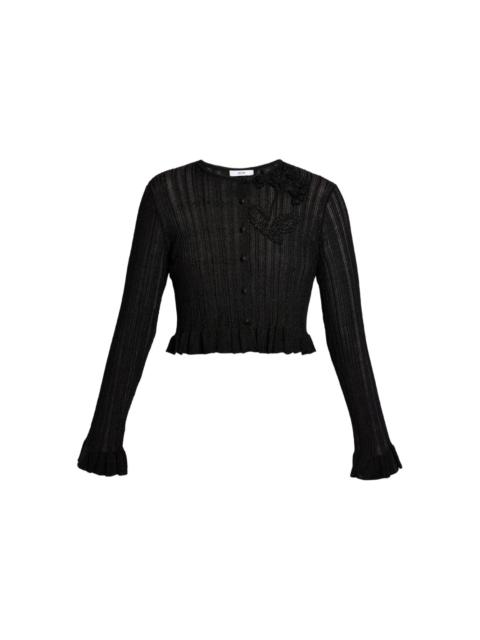 ruffle-detail cropped cardigan