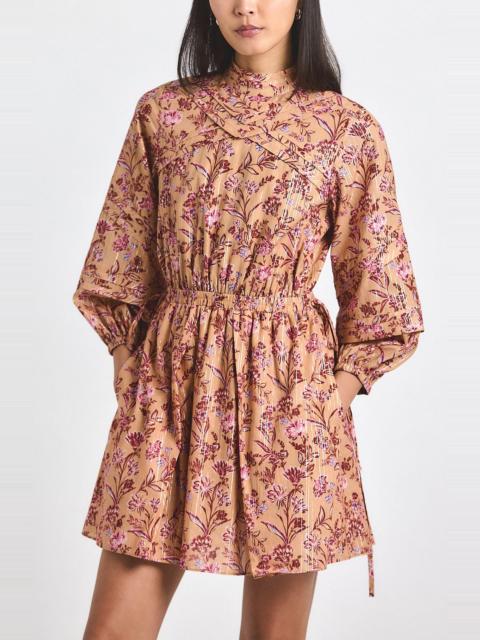 DEREK LAM 10 CROSBY Derek Lam 10 Crosby Marisol Metallic Long Sleeve Minidress in Camel Multi at Nordstrom