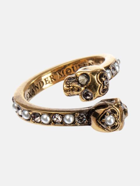 Alexander McQueen Embellished brass ring