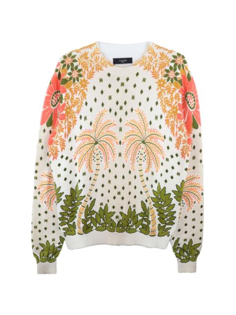 graphic-print cotton jumper