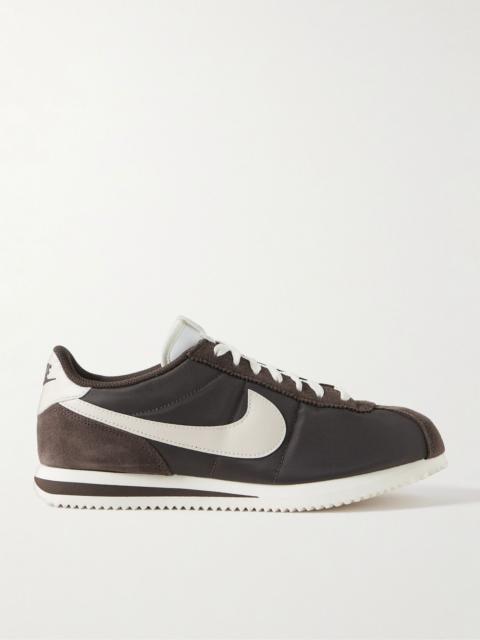 Nike Cortez Suede and Leather-Trimmed Shell Sneakers Brown