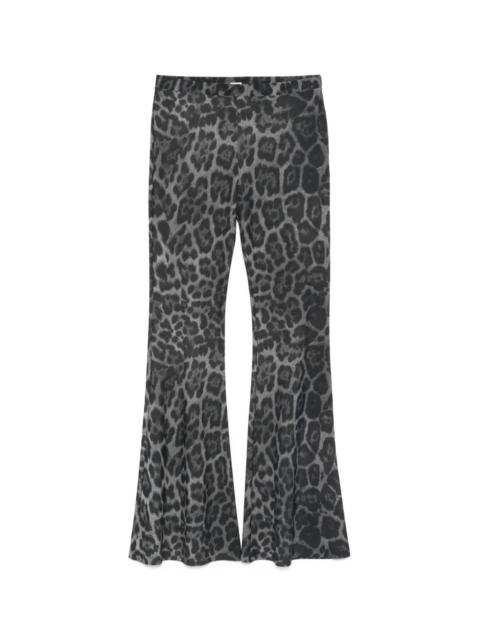 Leopard print flared jeans