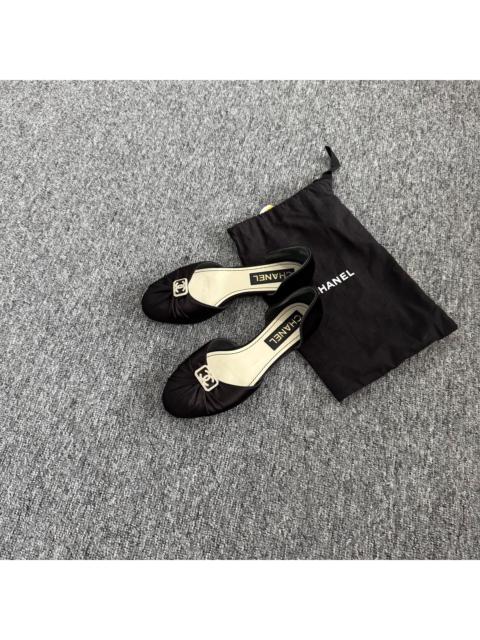 CHANEL Chanel 23C Double C Satin Ballet Flats
