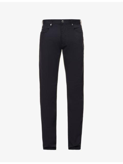 EMPORIO ARMANI J06 Gab straight-leg mid-rise stretch-denim jeans