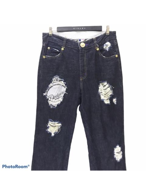 Other Designers Japanese Brand × MLB - Japanese Brand LB-03 MLB La Dodgers Distressed Denim Jeans