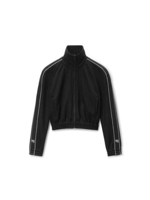 alexanderwang.t T BY ALEXANDER WANG Women Cropped Track Jacket W/Logo Webbing Tape