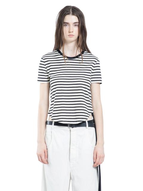 Ann Demeulemeester Floor Micro T-shirt In Brushed Striped Jersey