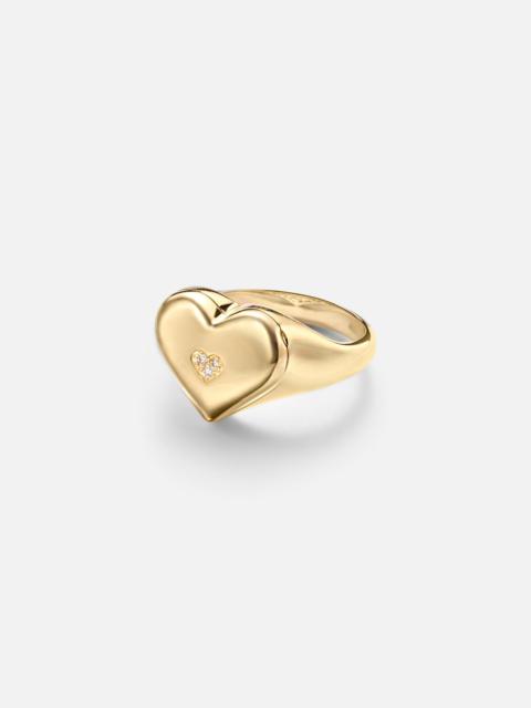 SYDNEY EVAN Wallpaper Heart 14kt gold ring with diamonds