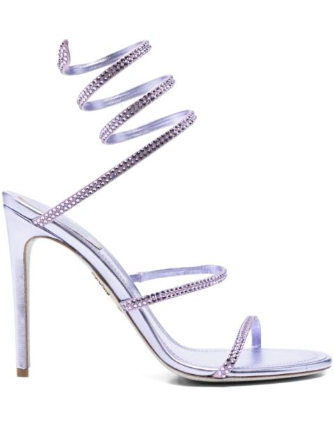 RENE CAOVILLA 115mm crystal ankle wrap heeled sandals