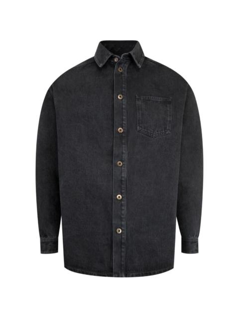 Loewe Loewe Men Anagram Denim Cotton Shirt