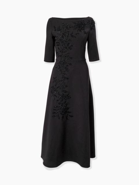 CAROLINA HERRERA Embroidered Boat-Neck Midi Dress