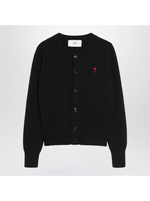 AMI Paris Ami Paris Ami De Coeur Cardigan In Black Wool Women