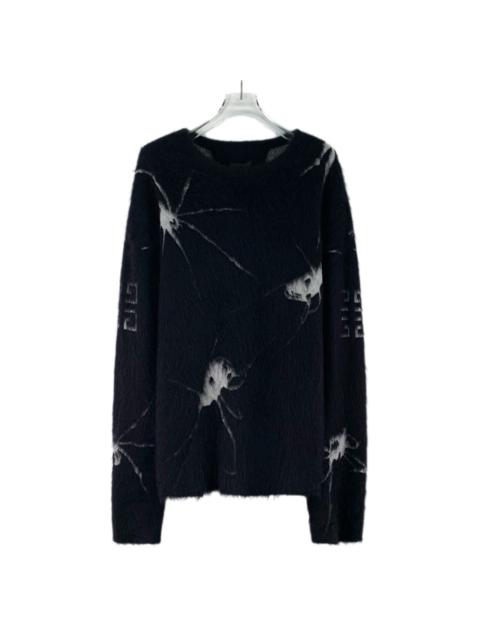 Givenchy Givenchy Mohair Spider Crew Neck Long Sleeve Knit Sweater Black
