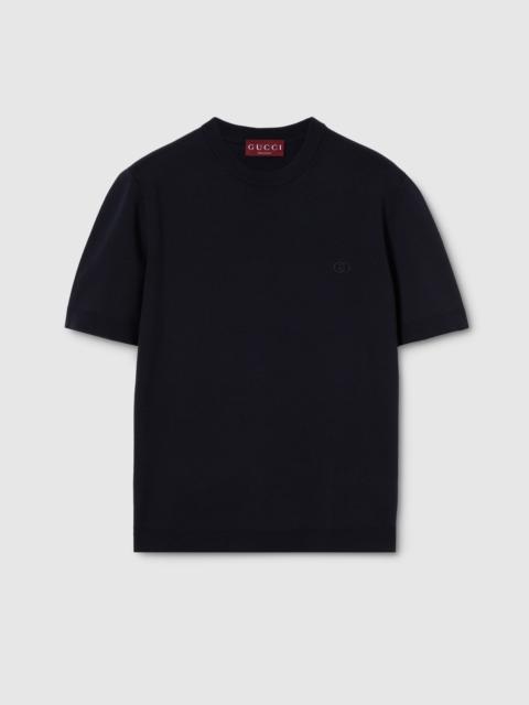 GUCCI Silk cotton T-shirt with embroidery