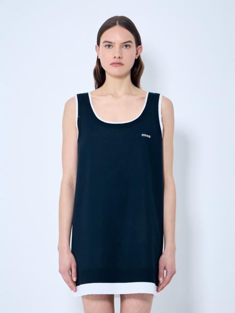 Miu Miu Knit And Poplin Mini Dress
