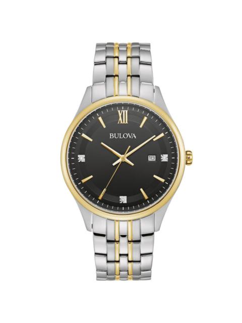 Other Designers Bulova - Bulova Classic Quartz Black Dial Men's Watch 98D160