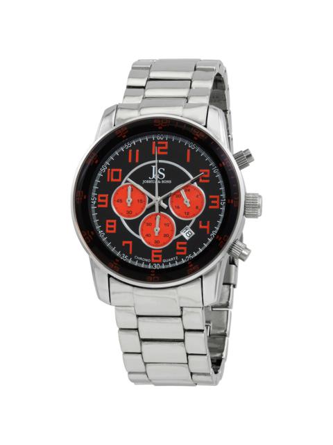 Other Designers Joshua & Sons Chronograph Black Dial Silver-tone Alloy Men's Watch JS67OR