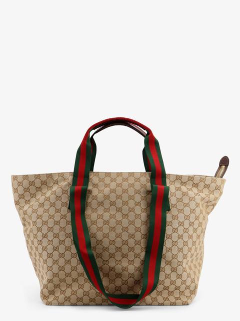 GUCCI Gucci Men Gg Fabric Shopping Bag With Nastro Web Handle Detail