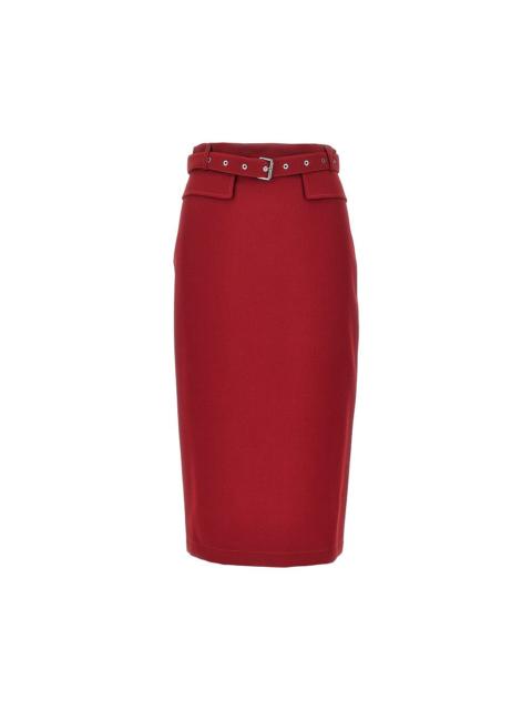 PINKO Pinko Viscose-blend Crêpe Skirt Red Women