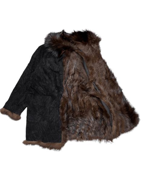 Other Designers Japanese Brand - Vintage Fox Fur Pig Skin Leather Jacket Reversible