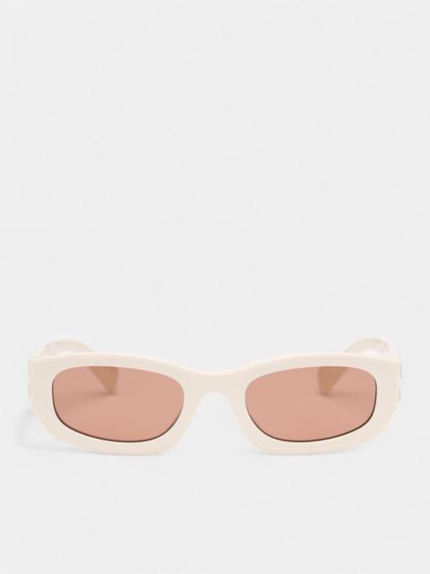 Miu Miu White Matte Rectangular Sunglasses