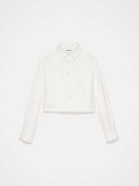 JW Anderson WOMENS CROPPED SILK TWILL SHIRT IN OFF-WHITE