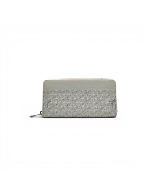 Goyard Goyardine White Matignon GM Wallet Palladium Hardware - New
