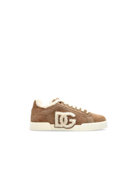 Dolce & Gabbana DOLCE&GABBANA Portofino Brown Suede Sneakers New & Authentic