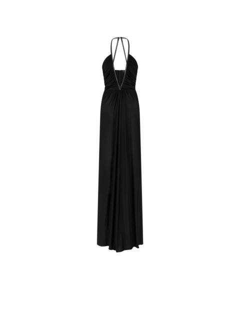 TOM FORD STRETCH JERSEY DEEP V-NECK EVENING DRESS