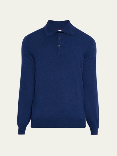 Brunello Cucinelli Men's Premium Cashmere Polo Sweater