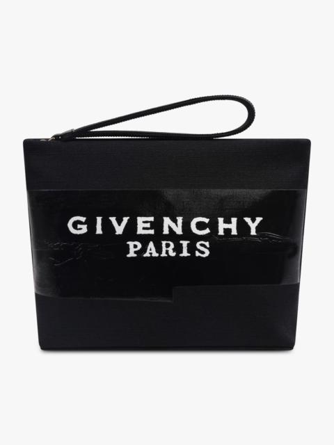 Givenchy 1952 TAPE LOGO CANVAS POUCH | BLACK