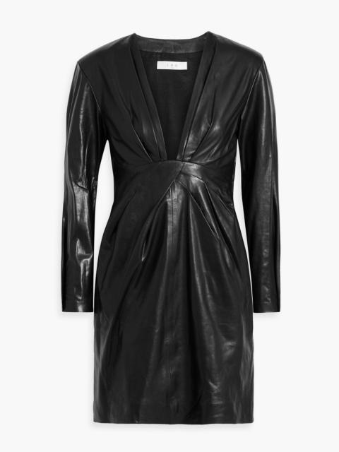 Other Designers Enali draped leather mini dress