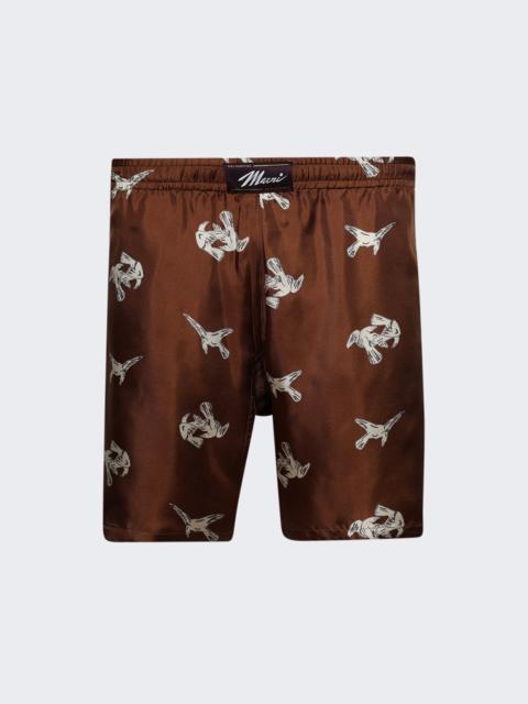 Marni Boxer Style Bermuda Shorts Maroon