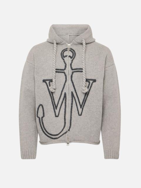 JW Anderson Anchor embroidery zipped hoodie