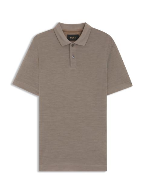 BOSS SILK-WOOL POLO SHIRT WITH MOTHER-OF-PEARL BUTTONS