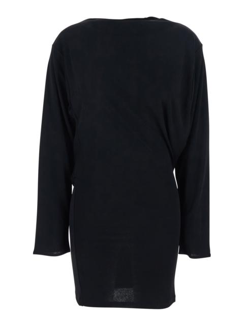 JACQUEMUS Jacquemus Women 'La Robe Mistral' Black Crewneck Dress With Open Rear In Viscose Blend Woman
