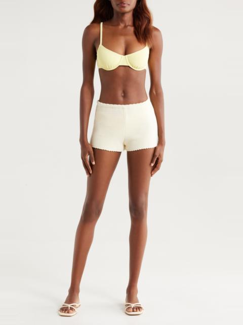 Solid & Striped Solid & Striped The Celeste Cotton Knit Cover-Up Shorts in Ecru at Nordstrom