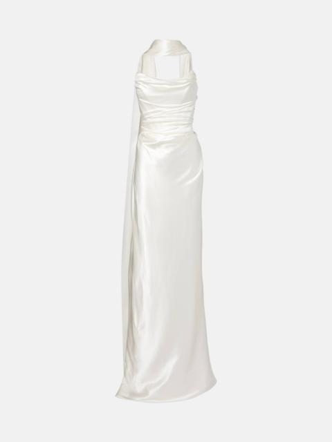 Vivienne Westwood Vixen scarf-detail draped silk-blend gown