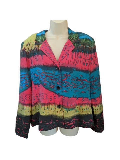 Nancy Bolen City Girl Retro Silk Artistic Sequin Blazer Large