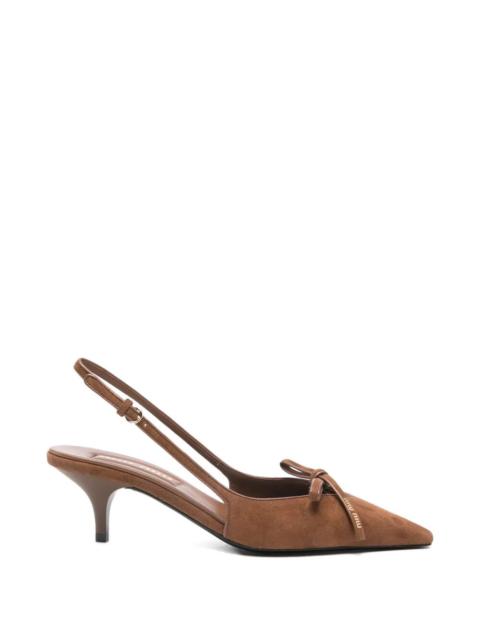 Miu Miu Miu Miu Women Suede Slingback Pumps With Bow