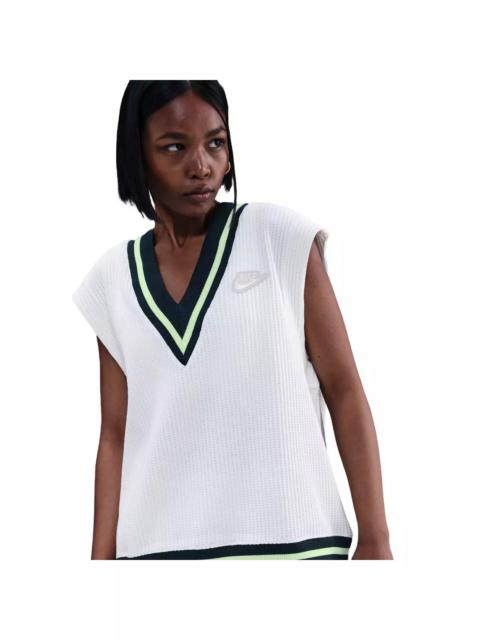 Nike Women's Sportswear Waffle-Knit Prep Vest -White
