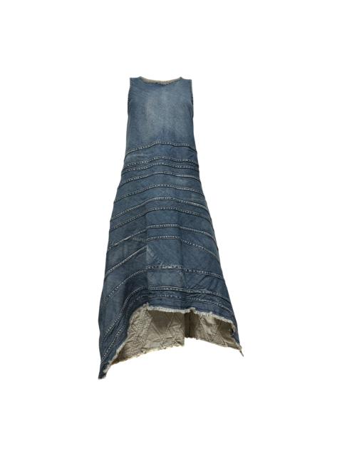 Junya Watanabe JUNYA WATANABE Asymmetric Patchwork Denim Midi Dress