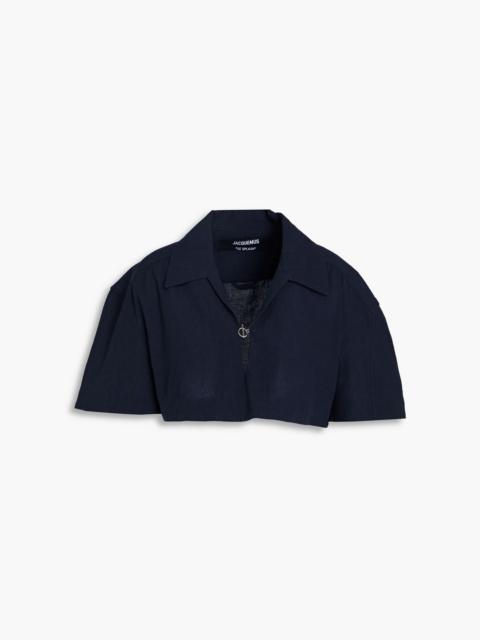 JACQUEMUS Bebi cropped hemp and cotton-blend shirt