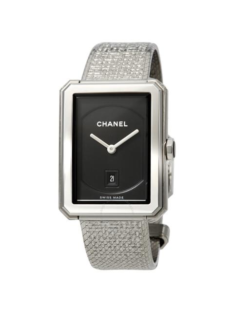 Chanel Boyfriend Black Guilloche Dial Ladies Watch H4878