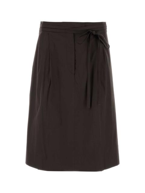 スカート PRADA BROWN STRETCH POPLIN SKIRT Prada Prada Women Brown Stretch Poplin Skirt | luosophy