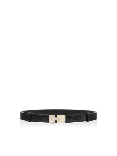 TOM FORD SOFT PRINTED CROCODILE LEATHER T LATCH BELT