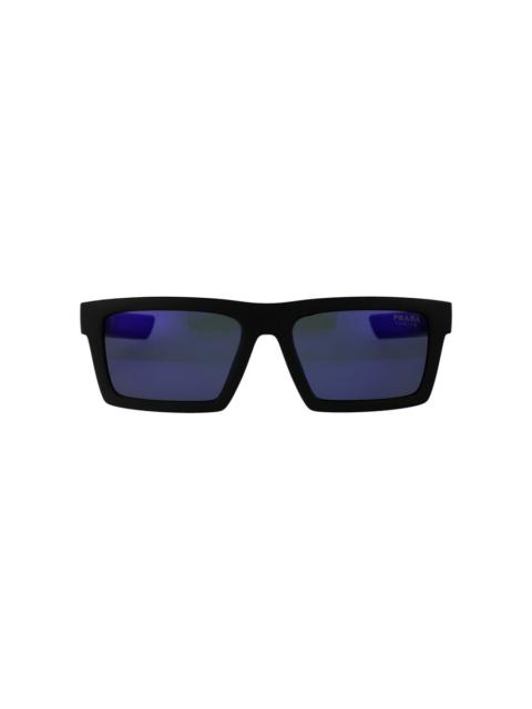 Prada Prada Linea Rossa Dark Blue Mirror Purple Rectangular Men's Sunglasses PS 02ZS U1BO05U 55
