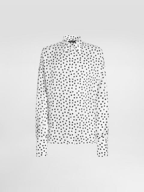 Dolce & Gabbana Polka-dot print wavy silk shirt