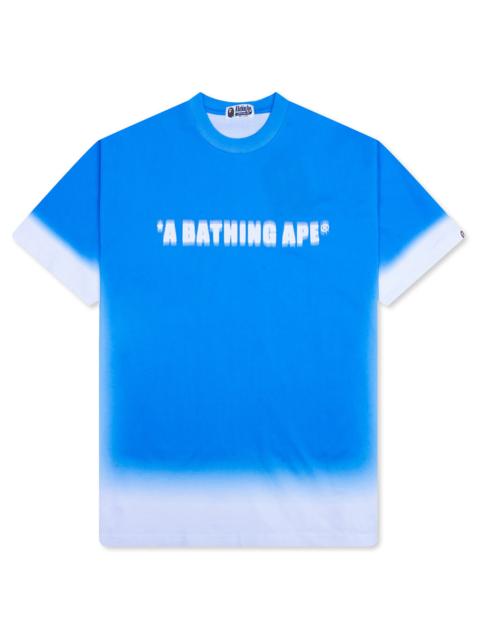 A BATHING APE® SPRAY PRINT BATHING APE LOGO RELAXED FIT TEE - BLUE